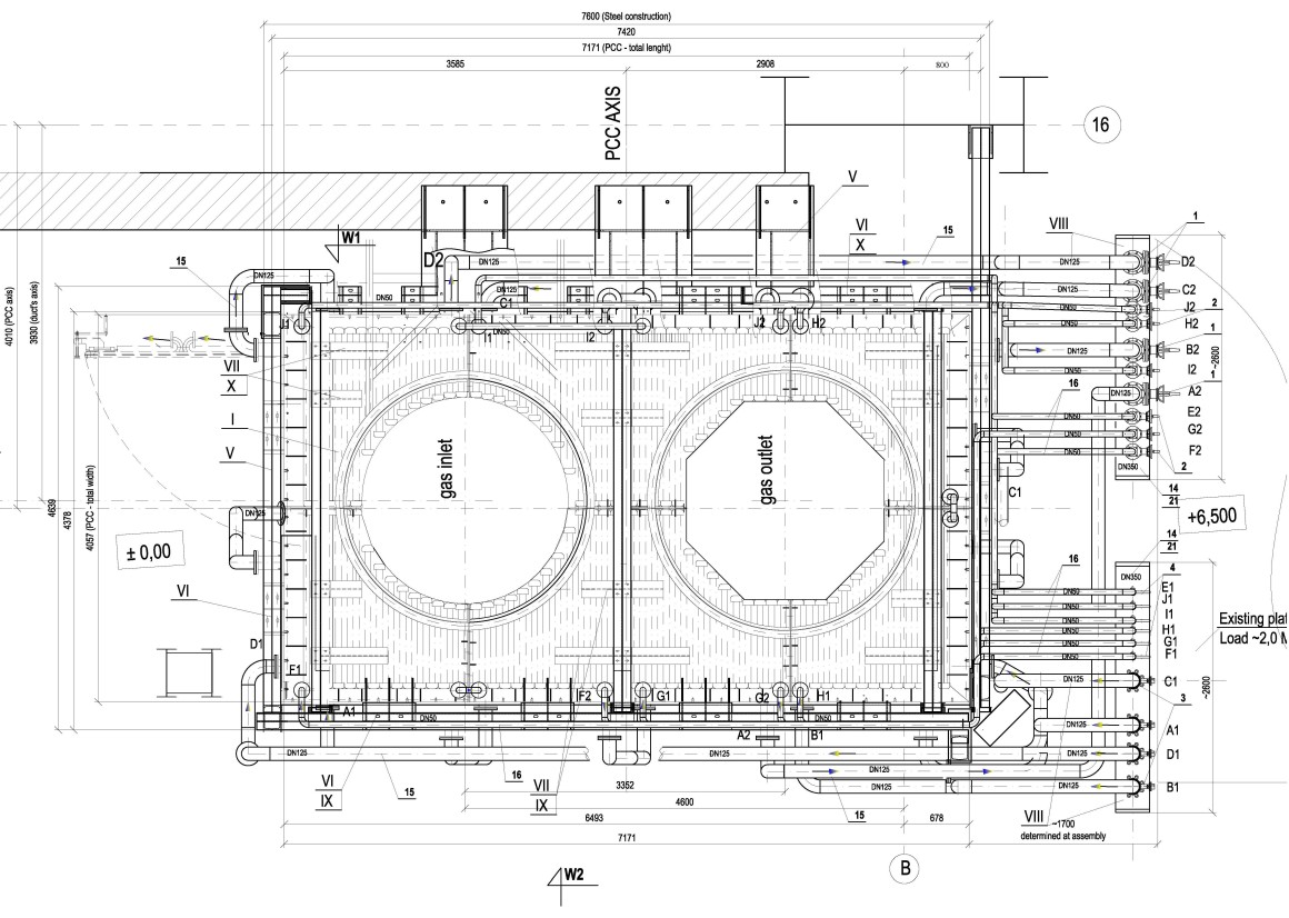 Projekt wykonawczy  komory osadczo-dopalającej  odciągu gazów z  pieca elektrycznego w stalowni ArcelorMittal Hunedoara SA Rumunia